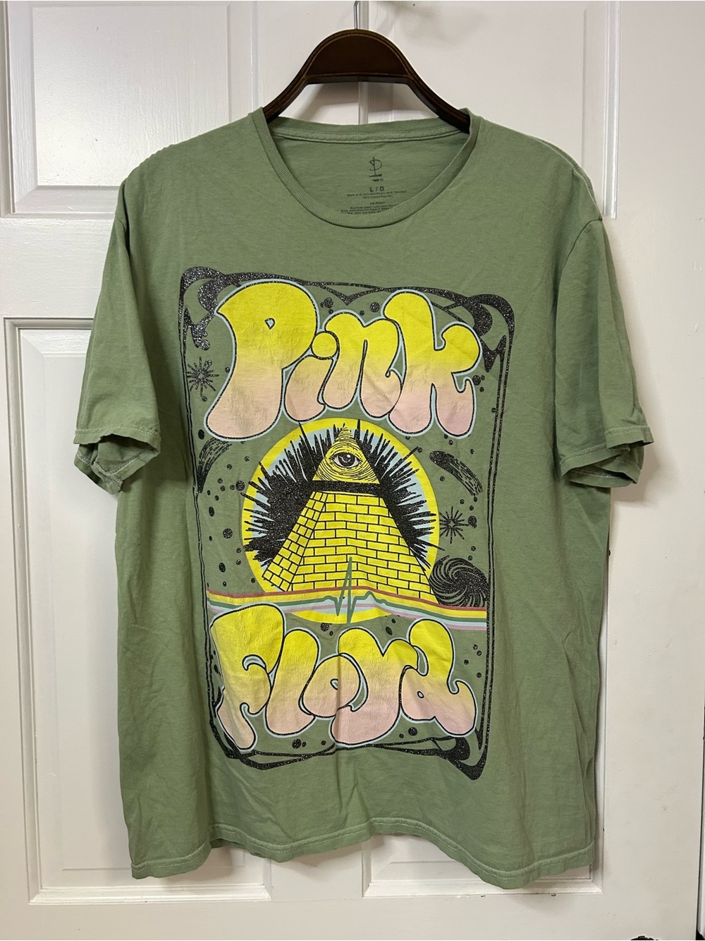 Pink Floyd Olive Green Short-Sleeve Pyramid Graphic Tee